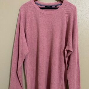 Vince Men's Pink Cotton‎ Waffle Knit Crewneck Long Sleeve Shirt XXL
